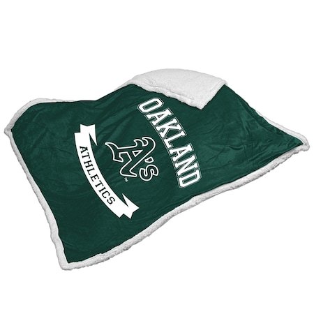 Logo Brands Oakland Athletics Printed Sherpa Blanket 521-24P